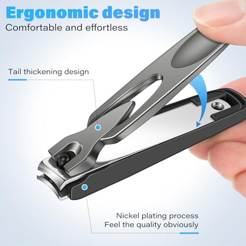 Nail Clipper with Catcher & Slant Curved Blade Nail Clipper