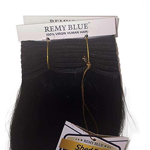 New Remy Yaky-Remy Blue 100% VIRGIN Human Hair Weave- Shed Free&Tangle Free (#1, 14¡° packs of 2)