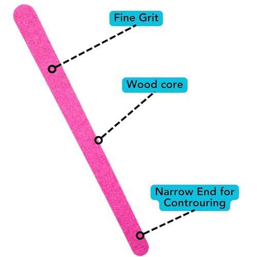 Iconikal 140-Pack Hot Pink 2-Sided Nail File, Manicure Pedicure Tool Wood Emery Board, 5-Inch for Filing, Shaping, Contouring