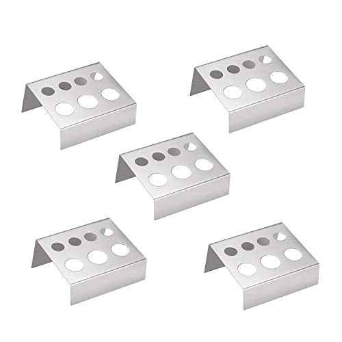 Tattoo Ink Cup Holder,5pcs 7 Holes Stainless Steel Tattoo Pigment Ink Cup Caps Holder Stand Pigment Cup Cap Container Holder Stand for Tattoo Machine Supply (silver)