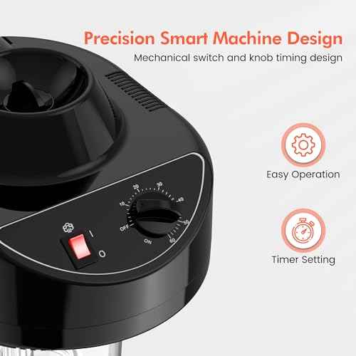 TASALON Professional Hair Steamer for Deep Conditioning, Hooded Dryer for Oil & Dye & Natural Hair, Mechanical Button & Knob Timing, Deep Moisturizing Hair Care, Hot Mist for Spa, Home Use, Salon