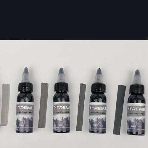 Xtreme Tattoo Ink Whitewash Set, Professional Shading and Highlighting Solutions for Tattoo Artwork, Premium Ingredients, Smooth Application, Sterile, Vegan, Cruelty-Free (Set of 4, 4 oz)