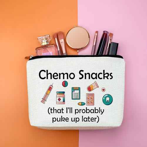 Chemo Snack Package for Women Chemotherapy Cancer Gift Chemo Nurse Gifts Makeup Bag Birthday Gift for Chemotherapy Patients Travel Pouch