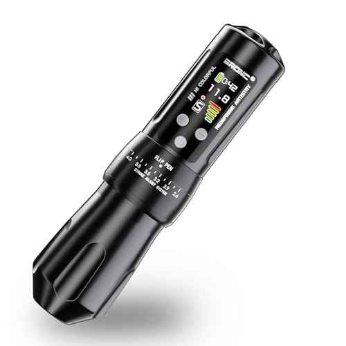 BRONC X2 Wireless Tattoo Pen Machine 2,000mAh Battery - 6 Adjustable Strokes, Rotary Cartridge Tattoo Machine Gun with Replacement Power Supply - for Tattoo Artists (Black)