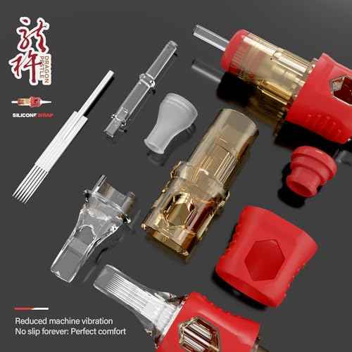 DRAGON PESTLE Tattoo Needles - Standard #1201RL(0.35mm) 20Pcs Disposable Tattoo Cartridge with Membrane Safety Cartridges for Tattoo Round Liner