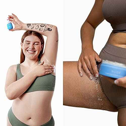 Bushbalm Ingrown Hair and Razor Bumps 2 Step Routine - Moisturize and Soothe - Nude Ingrown Hair Oil (30 ml), Nude Exfoliating Scrub (236 ml) - Nude