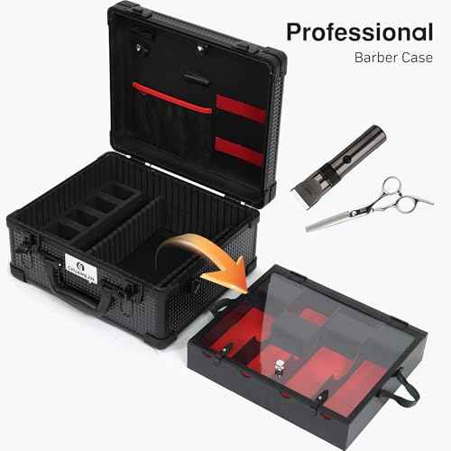Large Barber Carrying Case, Hairdresser Tool Box Organizer Traveling Case, Portable Travel Barber Suitcase for Hair Stylist Pet Groomer Beauty Salon Makeup Artist