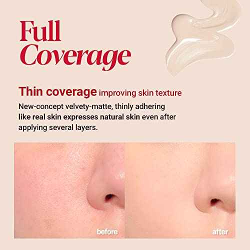 ESPOIR Pro Tailor Foundation Be Velvet SPF22 PA++ #2 vanilla (1.01 fl oz ) | Powerful Lastingness, Providing 48-Hour Cover | Easy Blending, Thin Coverage Improving Skin Texture | Comfortable Velvety