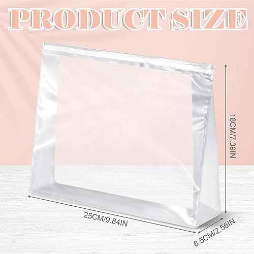 Xuniea 100 Pcs Mini Clear Makeup Bag PVC Small Travel Toiletry Organizer Pouches Bulk Waterproof Transparent Plastic Cosmetic Bag with Zipper for Women Men Travel(9.8'')
