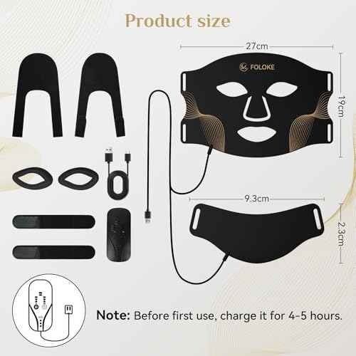 FOLOKE LED Light Therapy Mask Skin Care, 103 3-in-1 Fusion LED Beads, LEDs face mask & neck mask Infrared Red - Wavelength for Home Use, ? Advanced Skincare Made Easy(Licorice)
