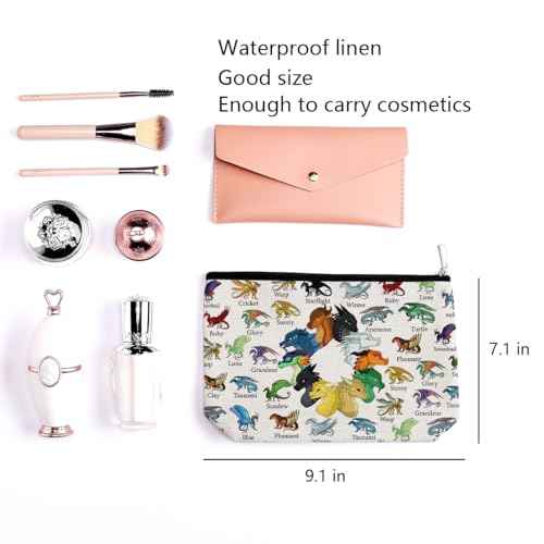 LONGXIN Wings Dragon Darkstalker Cosmetic Make up Bag Wing Dragons Inspired Gift Dragon Tribes Gifts Wings Bookish Merch Makeup Zipper Pouch Bag