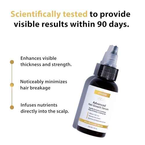 Advanced Hair Growth Serum - Hair Growth Oil with Aloe Vera Biotin, Caffeine & Keratin - Hair Oils Stimulates Growth, Moisturizes & Conditions Scalp - Hair Serum for Thicker Fuller Hair 60ml