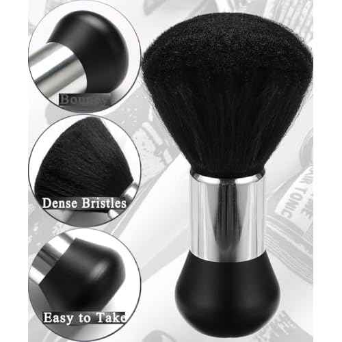 Professional Hair Cutting Cape with Neck Duster Brush, Salon Barber Cape, Hairdressing Accessories (Black)