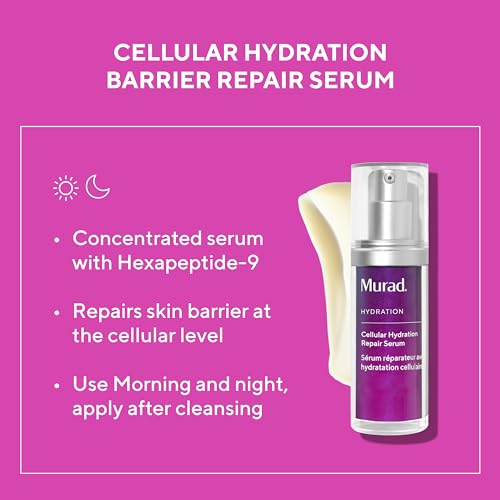 Murad Cellular Hydration Barrier Repair Serum - Hydrating Face Serum Repairs Lipid-Depleted Skin Barrier- Hexapeptide-9, Bilberry, and Hyaluronic Acid Delivers Stronger Healthier Skin