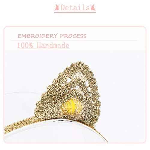 100% Handmade Hand Embroidery Lace Cat Ears Girl Headbands Cute Ears Elastic Hair Clip Hair Accessories