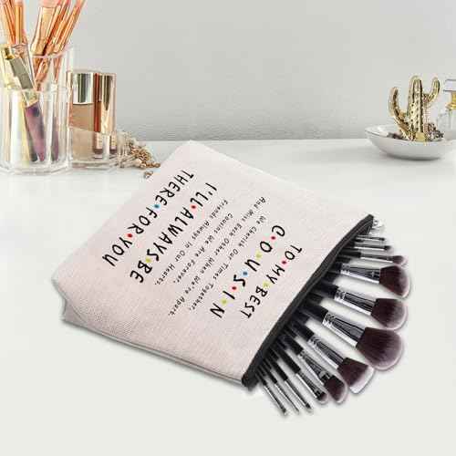 Gifts for Cousin Funny Makeup Bag Cousin Gifts For Women Friend Travel Makeup Pouch