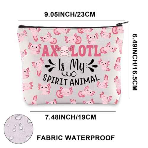 JNIAP Axolotls Cosmetic Makeup Bag Axolotl Lovers Gifts Axolotl Is My Spirit Animal Axolotl Zipper Pouch Axolotl Toiletry Bag (axolotl spirit)