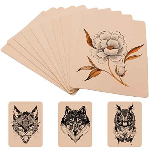 Blank Tattoo Practice Skins - Autdor 10Pcs Fake Tattoo Skin Double Sides 8x6" Fake Skin Tattooing and Microblading Eyebrow Practice Skin for Tattooing Supplies Beginners and Experienced Artists