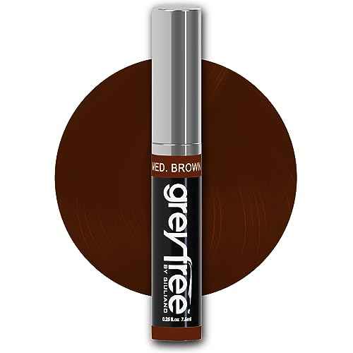 Root touch up hair mascara temporary cover conceal gray roots hair lines eyebrows mens mustache and beards Medium-Brown