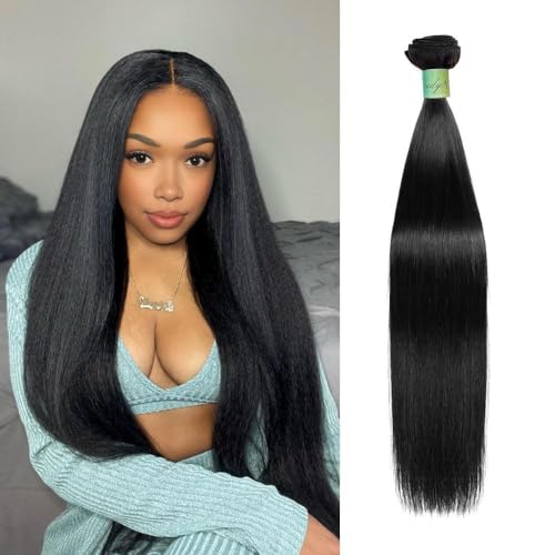 Straight Human Hair Bundles for Black Women 32Inch 13A Grade 100% Unprocessed Straight Bundles Human Hair Extensions Natural Black