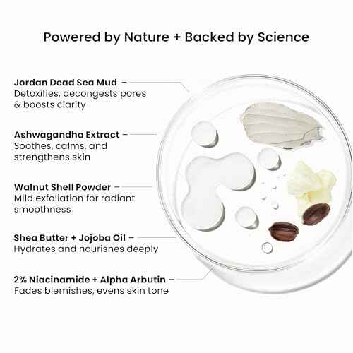 WildOak Dead Sea Healing Mud Clay Mask for Face & Body | 2% Niacinamide, Calendula & Zinc Oxide | Paraben & Sulphate Free | Blemishes, Evens Skin Tone, Enhances Radiance | For All Skin Types | 3.52 oz