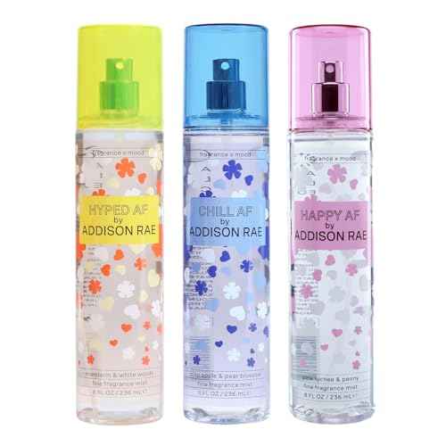 Body Mists Giftset by Addison Rae - Happy, Hyped, Chill - Body Spray for Women - Mood-Enhancing, Vegan, Cruelty Free Fragrance Mists - 3 pc