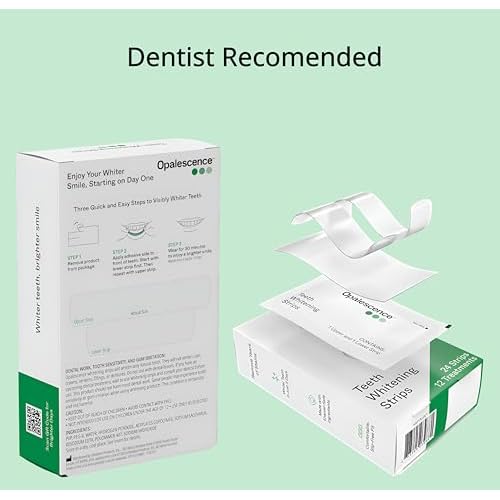 Opalescence Teeth Whitening Strips (24 Treatments) Hydrogen Peroxide Formula 10% ? Enamel Safe ? Comfortable Slip Free - Teeth Bleaching - Sensitivity Free - Plus Toothbrush- 6050-2T