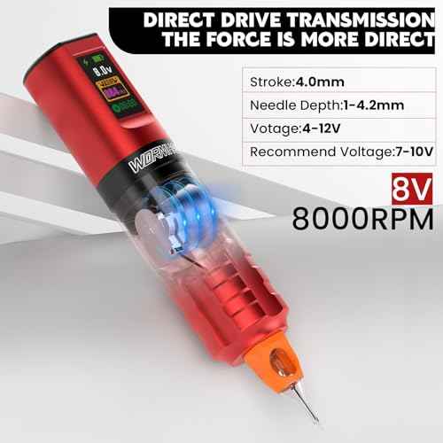 Wormhole Professional Wireless Tattoo Kit with 1800mAh Battery, Complete Set Including Tattoo Needles, Ink, and Everything Needed for Beginners - WTK284