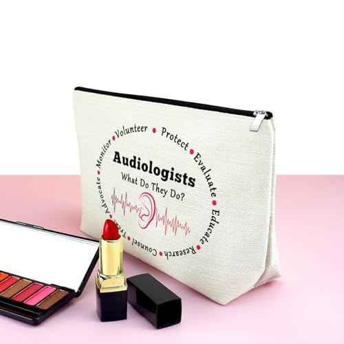 Mxrymvu Audiologist Gifts Audiologist Makeup Bag Ear Doctors Gifts Travel Bag Funny Audiology Gifts Cosmetic Bag Audiology Student Graduation Gifts Audiology Assistant Gifts Zipper Pouch