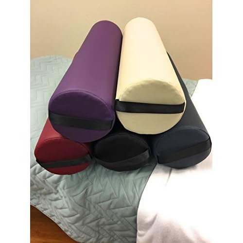 NRG Full Round Massage Bolster Pillow Cushion 6"W x 26"L for Massage/Spa Tables - Durable, Strap Handle Included