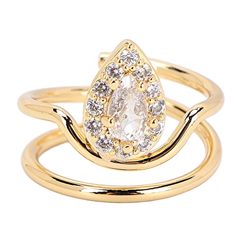 Nail Rings, Rhinestone Nail Rings Nail Art Fingernail Rings Fingernail Opening Ring Nail Decoration Finger Tip Rings Jewelry Fingernail Protective Cover Nail Accessories for Parties Wedding(3054 Gold)