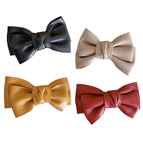Handmade PU-leather Hair Accessories - Alligator Clips, Knot Bows, Barrettes & Pins for Women