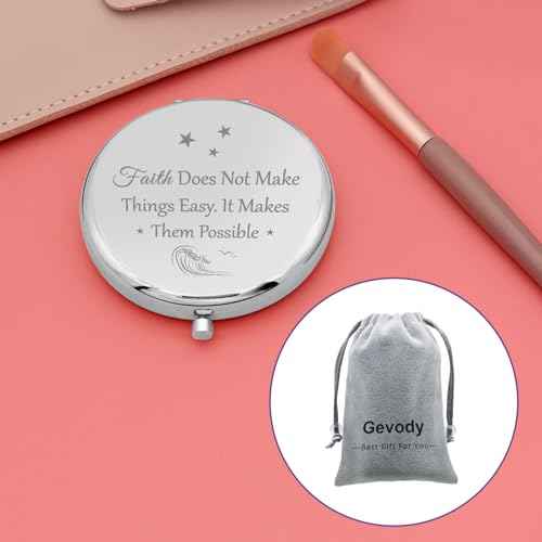 Christian Gifts Inspirational Compact Makeup Mirror Bible Verse Gifts Birthday Gifts Compact Mirror Baptism Gift for Girl Goddaughter Christian Encouragement Gifts Religious Gift Travel Makeup Mirror