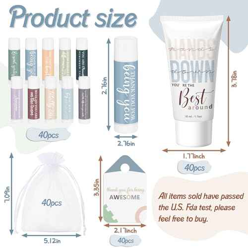 40 Sets Nurse Practitioner Week Gifts Bulk 2025 Lip Balms and Hand Cream Employee Appreciation Inspirational Hand Lotion Thank You Gift for NP OR Nurse Rad Tech Christmas Coworker Office