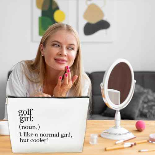 JioJio Chan Golf Girl Gift for Women Makeup Bag, Like A Normal Girl But Cooler, Party and Accessory for Women Lovers, Player Travel Cosmetic Bag, Pouch for Golfer