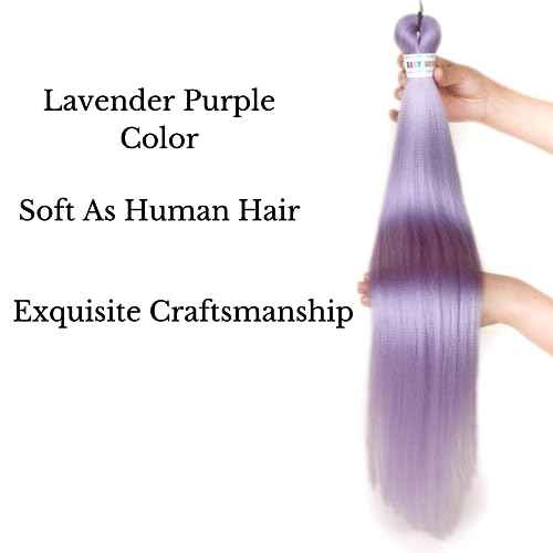 Light Purple Braiding Hair Pre Stretched Synthetic Yaki Ez braid Pre stretched Braiding hair