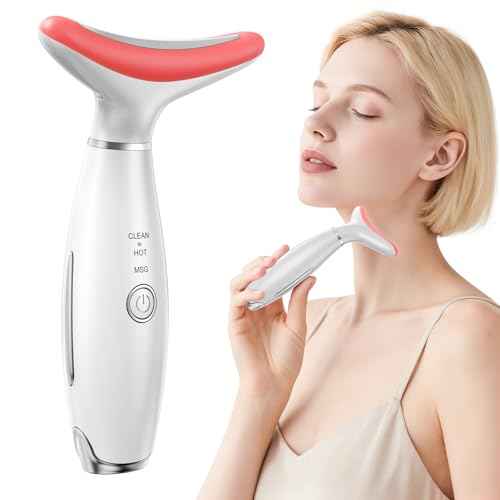 Red Light Therapy for Face, LED Face Massager Tool with Vibraion, Porable Facial Massager for Skin Care at Home, Wrinkle Reducer Face Sculpting Tool£¬Micro-current Facial Beauty Device(Model AM-810W)