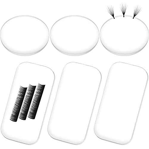 Maitys 6 Pieces Eyelash Extension Silicone Pads - Reusable Adhesive False Eyelash Holder for Loose Lash Grafting Gasket Pallet (Clear)