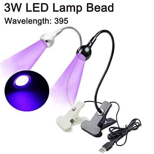 UV LED Nail Dryer for Nail Polish,Gooseneck Flash Cure Light for NailsSmall 3W LED UV Glue Ultraviolet Purple Light for Home DIY& Salon Manicure Decor Black