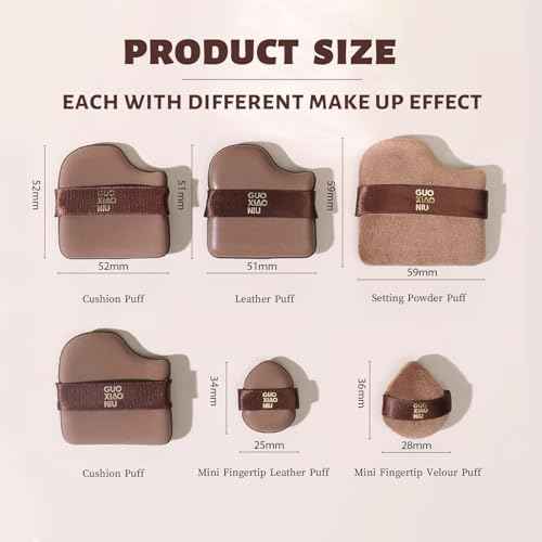 6pcs Powder Puffs Set With Case, Makeup Powder Puff, Velour Makeup Puff, Setting Powder Puff, Reusable & Washable, Ideal For Foundation, Powder Cream, Setting, Christmas Gifts For Women