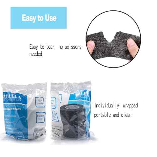 Tattoo Grip Tape - Beoncall 24pcs Self Cohesive Bandage Wrap 2¡±x 5 Yards Tattoo Gun Wrap Athletic Tape Tattoo Accessories Tattoo Supplies