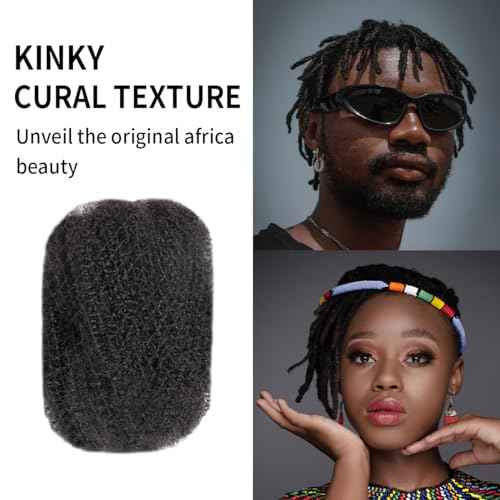 100% Human Hair for Dreadlock Extensions & Locs Repair, Afro Kinky Bulk Bundles with Crochet Hook Kit & Comb, Salon-Grade Natural Hair for Twists, Braids, Crochet Styles (16 Inch 90g)