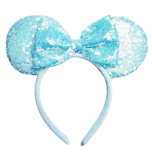 Mouse Ears Headbands Sequin Bow Mouse Ears Glitter Party Decoration Cosplay Halloween Costume for Women