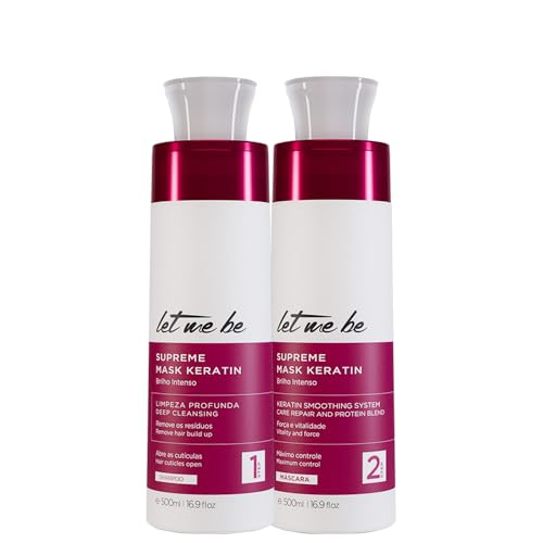 Let Me Be Supreme Mask Keratin Kit ? Deep Cleansing Shampoo + Keratin Smoothing System ? For Smoother, Shinier, More Manageable Hair ? 2x500ml / 17.6 fl.oz.