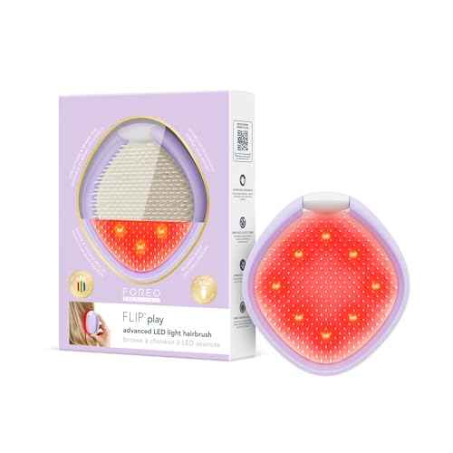 FOREO FLIP Play Advanced LED Light Hairbrush - Multi-Functional 3-in-1 Hair & Scalp Tool with Red, Blue & Green Light Modes ? Designed to Support Scalp and Hair Appearance - I Lilac You!
