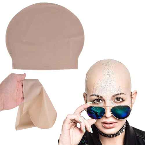 BIKBOK Unisex Bald Caps,Latex Wig Cap Halloween Costume,Head Wig Cap Costume Accessory for Theme Party