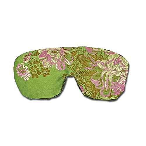 Handmade Weighted Sleep Eye Mask Yoga Pillow - Flax Seed Fill - Unscented - Spring Green - TEMF-SG