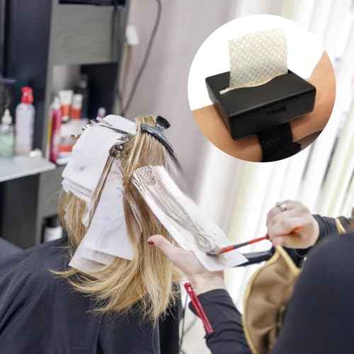 Perm Papers for Hair 180Pcs Hair Curling Paper Wristband Perm End Paper Box, Salon Perm Paper Dispenser Barber Shop Ultra Thin Hair Perm Paper Mesh