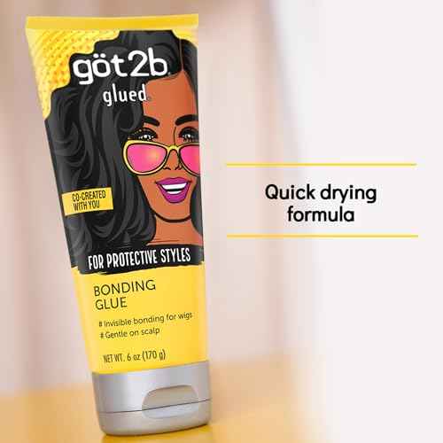 got2b Glued Bonding Glue, 6 Fl Oz, Invisible Wig Glue with Long-Lasting Hold, Dermatologist-Tested and Scalp-Friendly Formula with Pro-Vitamin B5, Easy Removal