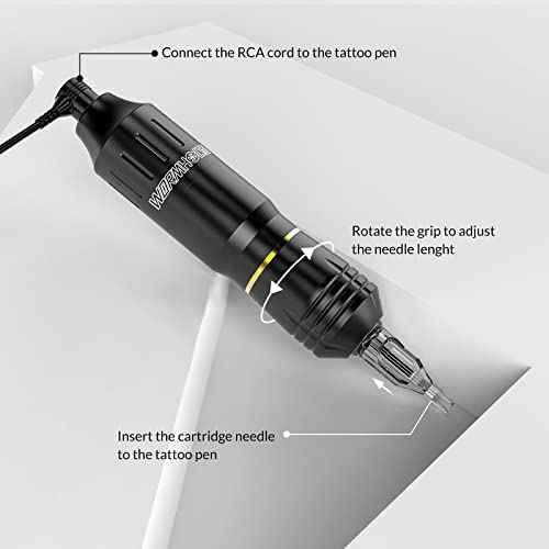 Tattoo Kit Wormhole Rotary Tattoo Practice Machine Kit for Beginners Tattoo Cartridge Needles Tattoo Machine Kit with Tattoo Inks Power Supply Tattoo Pen Kit WTK162